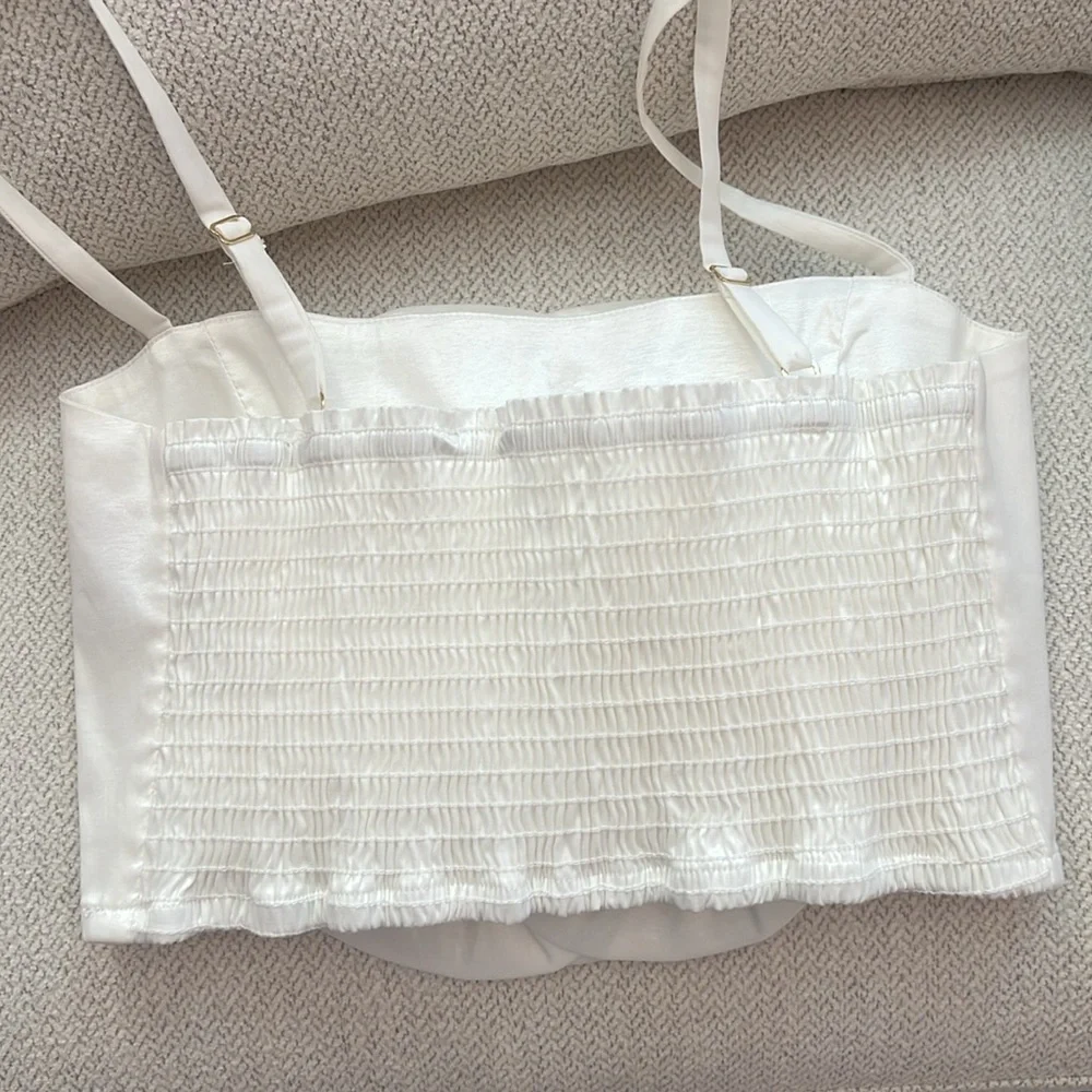 Show Me Your MuMu White Two-Piece Maxi Set with Floral Applique - Picture 4 of 4